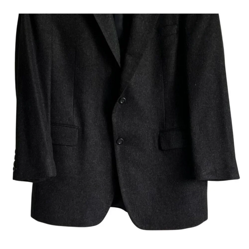 Jos. A. Bank Men's 100% Cashmere Blazer 42R Charcoal Grey 2 Button Vintage - Picture 3 of 7